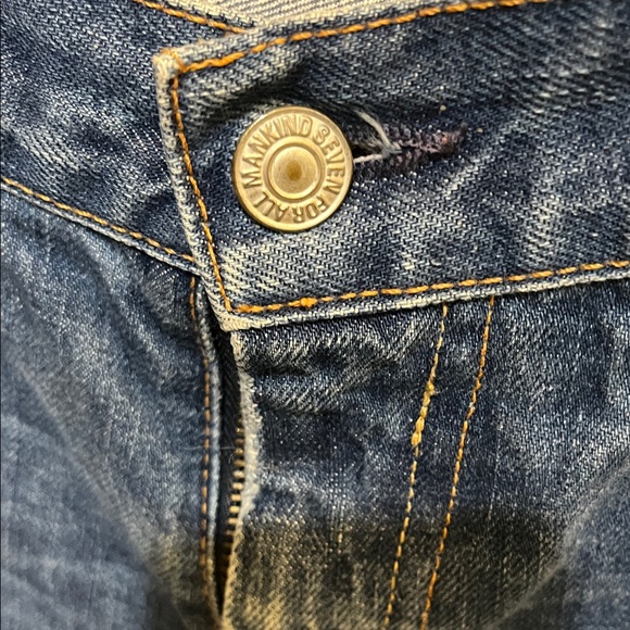 7 For All Mankind Blue Wide Leg Crop Denim - Picture 6 of 13